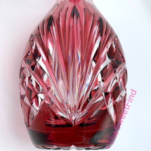 Nachtmann Nierstein Cranberry Ruby Cut to Clear Crystal Decanter RARE 1960s MINT - Picture 6 of 16